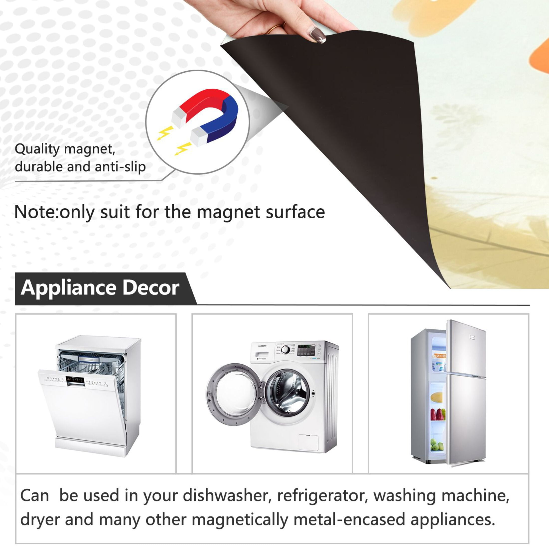 Dishwasher Magnetic Sticker 23x26 Inch Refrigerator Magnetic Sticker Washing Machine Magnetic Sticker Kitchen Panel Magnetic Sticker Home Decor Super Cool Orange Cat