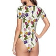 thumbnail image 4 of Naloa Tulips Flowers Women's Short-Sleeved Onesie, One-Piece Swimsuit for Parties, dates, clubs - Small, 4 of 9