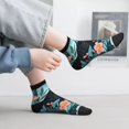 thumbnail image 2 of Rocae Black Panther Floral Illustration for Premium Adult Socks,Comfortable, Breathable, and Durable Socks, Perfect for Everyday Wear, 2 of 7