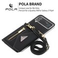 thumbnail image 2 of Decase Samsung Galaxy Z Flip4 Crossbody Wallet Case, Z Flip4 5G Wallet Case with Card Holder for Women,Leather Magnetic Zipper Purse Back Case with Card Slot Kickstand Shoulder Strap,Black, 2 of 9