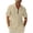 Beige, variant on WREESH Men's Casual Cotton Linen Solid Turndown Short Sleeve Button Up Shirt Hawaii Shirt Beige