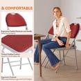 thumbnail image 2 of Qinaqin 2 Piece Set de Metálico Folding Chairs con Non Slip Foot Pads Cotton Linen Seat y Support para Indoor Outdoor Use en Restaurant Rojo, 2 of 7