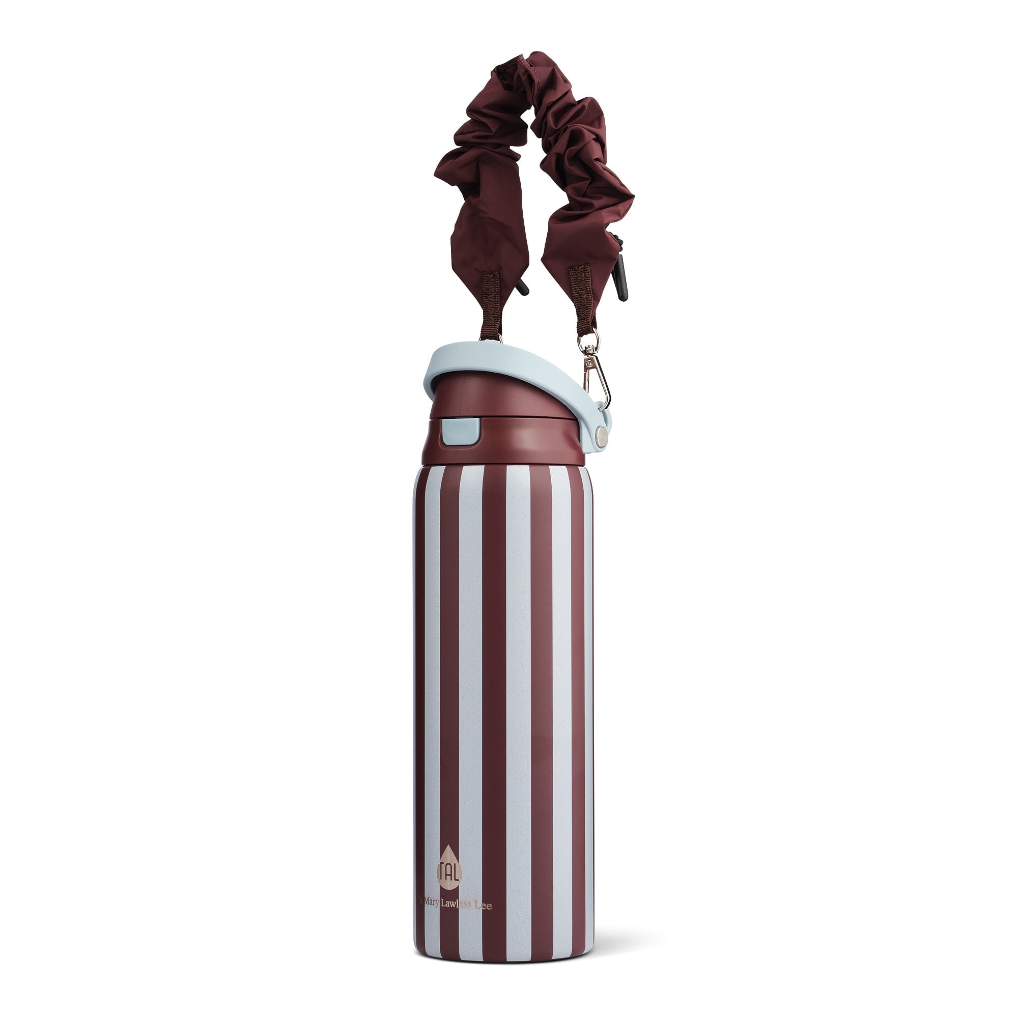 Mary Lawless Lee x TAL 32oz Stainless Steel 2-in-1 Straw and Chug Water Bottle with Push Lid and Strap, Stripes
