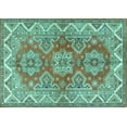 thumbnail image 1 of Ahgly Company Machine Washable Indoor Rectangle Persian Turquoise Blue Traditional Area Rugs, 5' x 8', 1 of 4