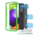 thumbnail image 4 of Njjex Phone Cases for Galaxy A52 4G 5G 6.5", [2 Pack Temerped Glass Screen Protector] Combo Holster Belt Clip [Heavy Duty] [Kickstand] Full-Body Rugged Holster Case (Green), 4 of 9