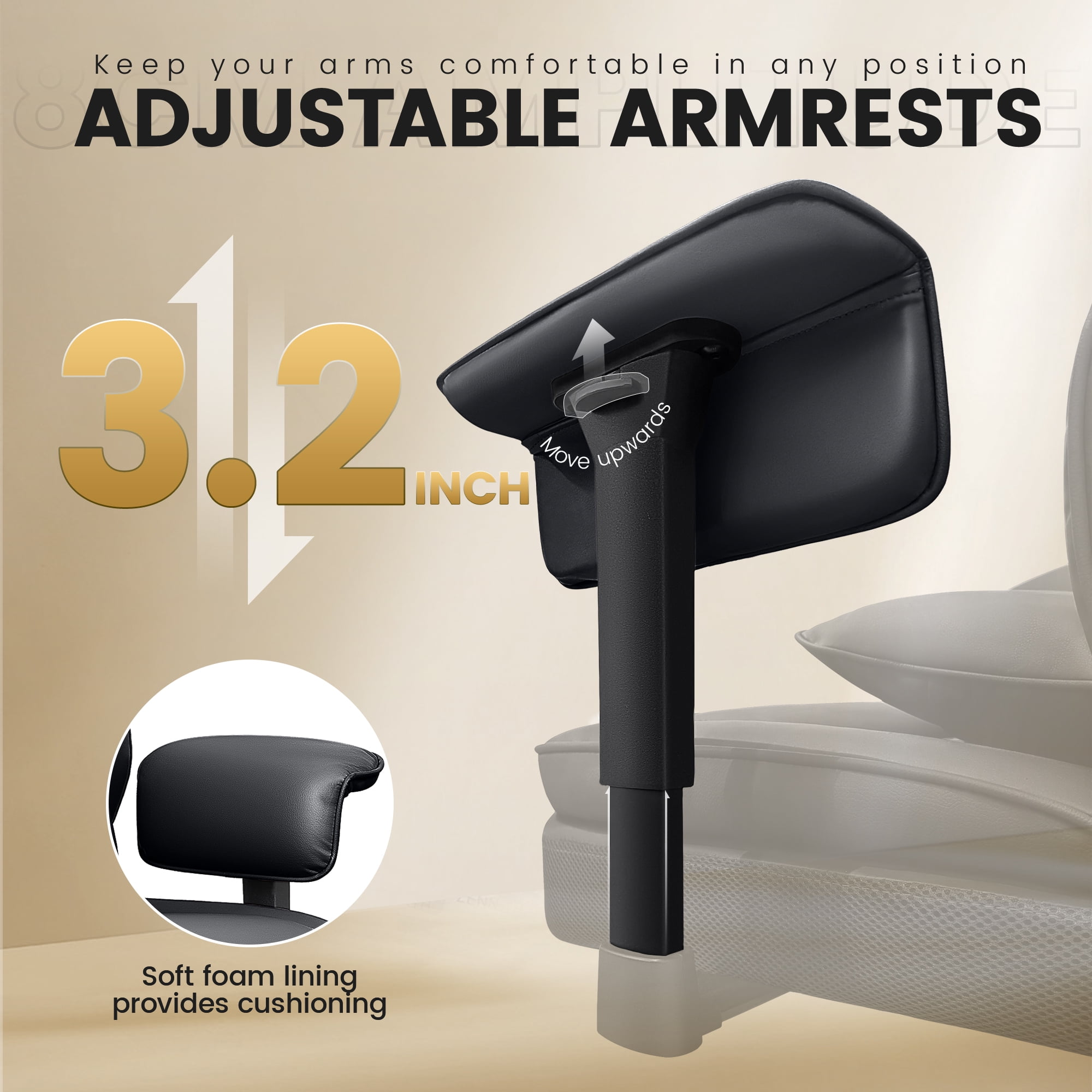 COOLHUT Large Executive PU Leather Office Chair with Adjustable Armrests and Footrest, High Back and Lumbar Support, Ideal for Big and Tall Users, Perfect for Home Office or Computer Desk Use, Black