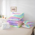 thumbnail image 6 of Castle Fairy Gradient Rainbow 7-Piece Bedding Comforter Set,Starry Sky King Bedding Sets,Watercolor Artwork Ultra Soft Bed Sheets,Luxury Ombre Bedroom Decor,Reversible, 6 of 8