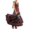 thumbnail image 1 of Brewee Women 2024 Summer Floral Print Boho Dress Spaghetti Straps Ruffle A Line Beach Long Maxi Dress, 1 of 5