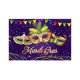 thumbnail image 2 of Decoración del hogar, decoración de habitaciones, decoración de paredes Fondo de tela de Mardi Gras Máscara de Mardi Gras Tema de carnaval de mascarada Fondo de poliéster, 2 of 6