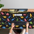 thumbnail image 4 of Long Mouse Pads for Desk,Colorful Dinosaur on Black Pattern Desk Mats on Top Of Desks, Desk Mouse Pad Extra Large with 3mm Non-Slip Base and Stitched Edge for Gaming,Office,Work,Home 47.3"x23.6", 4 of 6