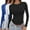 P, variant on Women's Long Sleeve Crop Top 3-Pack, Slim Fit Basic Tee, Solid Color Round Neck Layering Shirt for Streetwear, Daily Casual Wear and Y2K Fashion Outfits AA L
