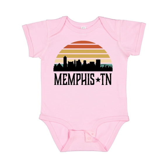 Inktastic Memphis Tennessee Skyline Retro Sunset Boys or Girls Baby Bodysuit