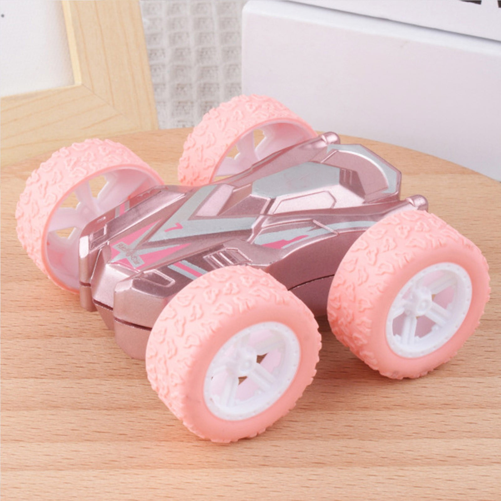 FEOLGEHLY Double Sided Friction Powered Toy Cars, Pull Back Baby Car Toys for Toddlers 1-3 3-5, Christmas Stocking Stuffers for Kids, Holiday Christmas Birthday Gifts Party Favors, Goodie Bag, Pink