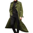 thumbnail image 1 of Men Long Trench Coat Lapel Overcoat Jacket, 1 of 2