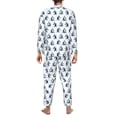 thumbnail image 7 of Salouo Skiing Penguin Funny Print Button-Front Long Sleeve Pajama Set for Men, Soft 2Pjs Men's Long Sleeve Sleepwear -Medium, 7 of 7