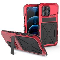 No Screws Metal Case for iPhone 14 Pro Max Cover, Outdoor Sports Military Heavy Duty Alloy Aluminum Metal Case Dustproof Protective Shockproof Cover for iPhone 14 Pro Max 6.7 inch, Red