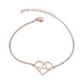 thumbnail image 1 of Joyeros Pulsera de hilo de tamaño ajustable con cadena Figaro y dije de mariposa de acero inoxidable, 1 of 1