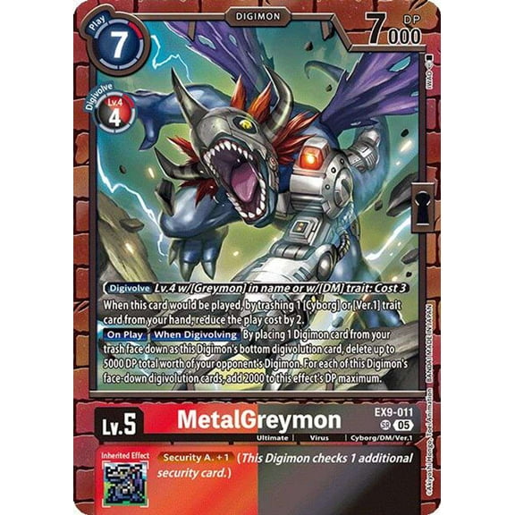 Digimon Versus Monsters Super Rare MetalGreymon EX9-011