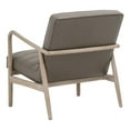 thumbnail image 3 of 33 Inch Vegan Faux Leather Upholstered Accent Chair, Channel Stitched, Gray, 3 of 5