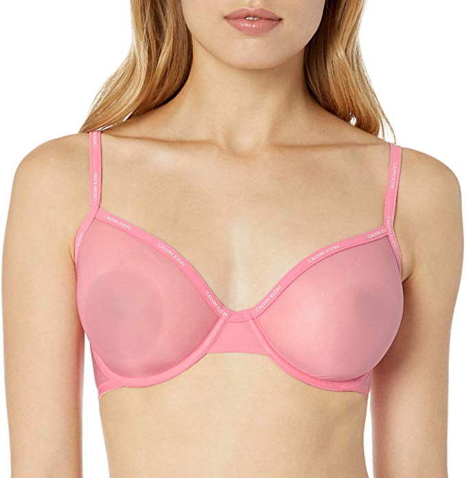 Calvin Klein Women's Sheer Marquisette Unlined Demi Bra, Boudoir 34C - NEW  