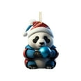 Cacfwgk PendantChristmas Panda Pendant Christmas Tree Acrylic Cartoon