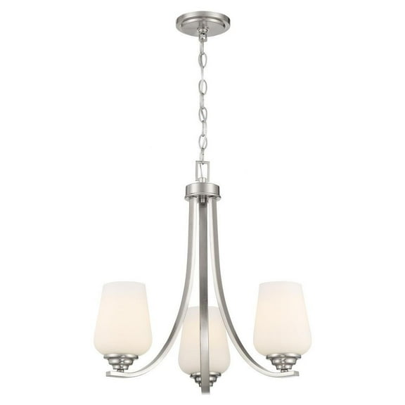 3 Light Chandelier-Brushed Nickel Finish Bailey Street Home 57-Bel-4539691