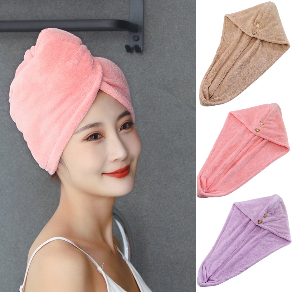 LINASHI Absorbent Hair Towel Wrap Soft Quick Dry Hair for Wet Long