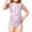 Hot Pink, variant on Otqutp Girls One Piece Swimsuit Rainbow Gradient Heart Print Ruffle Sleeveless Bathing Suit Summer Slim Fit Beach Surf Swimwear