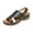 Womens Sandal - Army Green, variant on Walking Sandals for Women Open Toe Casual Slingback Sporty Wedge Sandals Adjustable Hook and Loop Straps Contrast Stitching Textured Outsole