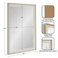 thumbnail image 2 of Kate and Laurel Kobert Transitional Rectangle Wall Mirror, 24 x 36, Tan, Framed Rectangular Statement Vanity Mirror with Fine Linen Texture and Beveled Edge, 2 of 7