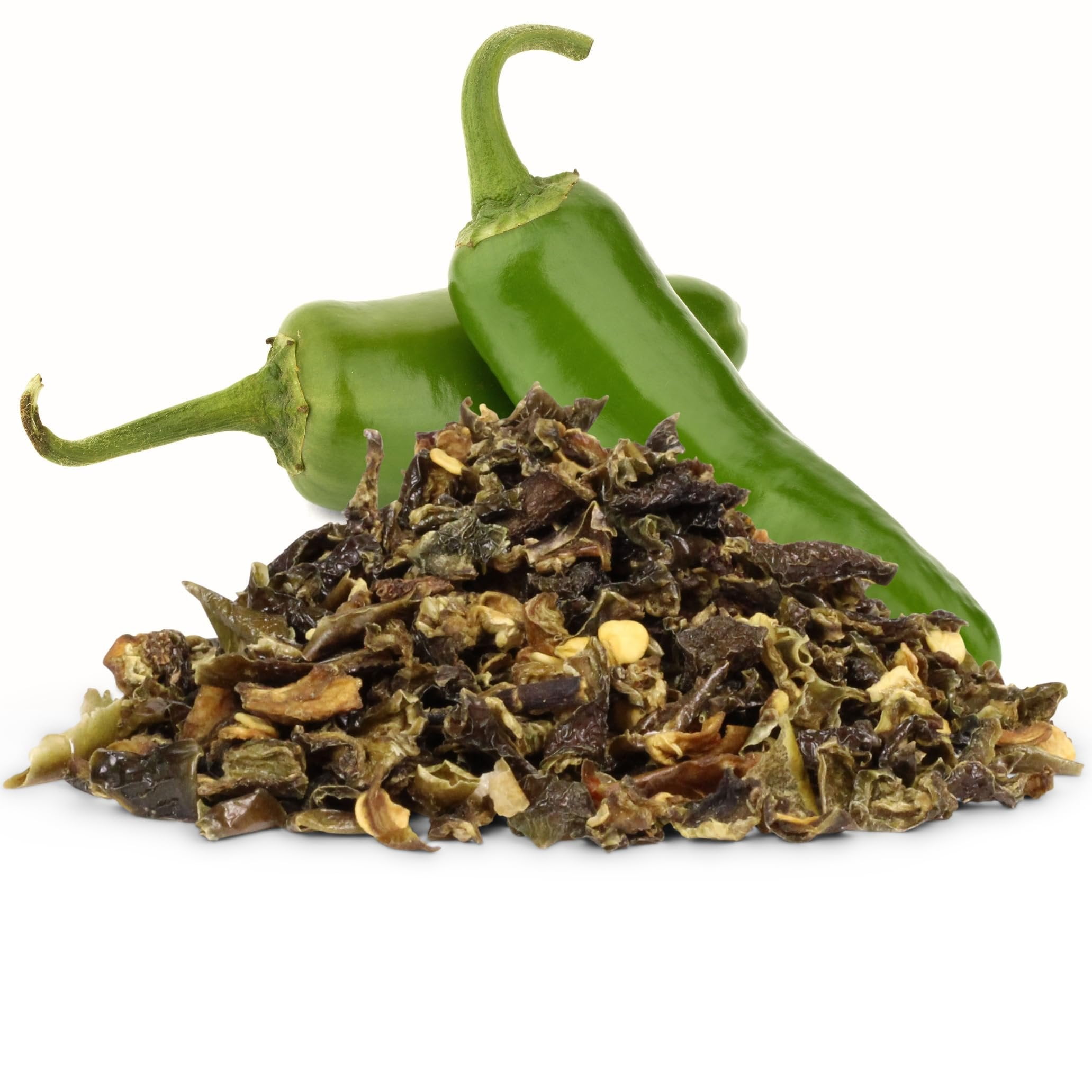 Dried Jalapeno Dices by It's Delish, 18 Oz Jumbo Container  Dehydrated Jalapenos  Diced Green Jalapeo Peppers for Chili and Sausage Making, Hot Spicy Foods  Ready to Cook Chopped Veggies  Kosher