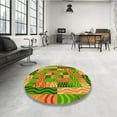 thumbnail image 4 of Ahgly Company Machine Washable Indoor Square Transitional Mahogany Brown Area Rugs, 6' Square, 4 of 7