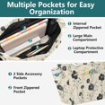 thumbnail image 3 of FORMRS Tote Bag for Women Quilted Large Capacity Travel Work Carry On Shoulder Handbag, Small Black Flowers, 3 of 7