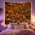 thumbnail image 2 of Harvest Porch with Pumpkins, Apples and Wheat, Cozy Illustration for Fall Lovers, Seasonal Decor, Thanksgiving Hostess Gift, Tapestry Wall Hanging for Kitchen and Dining Room, 2 of 7