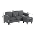 thumbnail image 7 of Canddidliike Upholstered Couches for Living Room, Modern L-shaped Sofa with Arms for Small Spaces Soft Fabric Upholstery, Dark Gray, 7 of 7