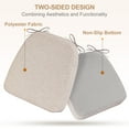 thumbnail image 4 of 17 x 16 x 2 inch Indoor D-shaped Kitchen Dining Chair Cushion, Beige, Set of 2, 4 of 10