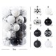thumbnail image 5 of 34 piezas de adornos navideños de 6 cm, bolas blancas, doradas y negras, decoración colgante para árbol de Navidad para fiesta de Navidad 2025, 5 of 5