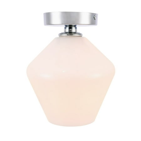 

Gene 1 light Chrome and Frosted white glass Flush mount