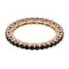 1/2? CT Black Spinel Eternity Ring with Diamond Accent, Rose Gold, Size:US 6.00