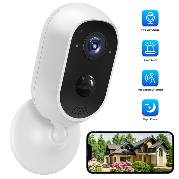 Febfoxs 2K Wireless Outdoor Waterproof Security Camera with Night Vision