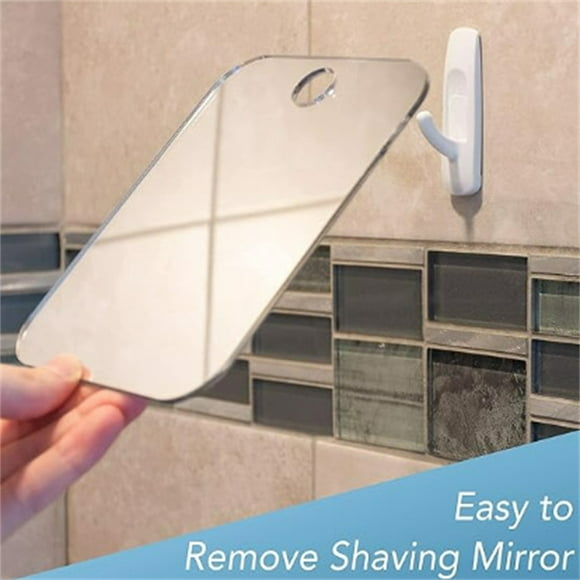 Vwrxbz Fogless Shower Mirror for Shaving Acrylic Shatterproof Bathroom Mirror Travel Camping Locker Handheld Wall Hanging