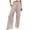 Khaki*, variant on Women's Pants Stretch High Waisted Wide Leg Solid Color Casual Bottoms with Pockets Daily Wear Trendy Trip Trousers