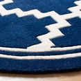 thumbnail image 3 of SAFAVIEH Chatham Dustin Geometric Wool Area Rug, Navy/Ivory, 5' x 5' Round, 3 of 10