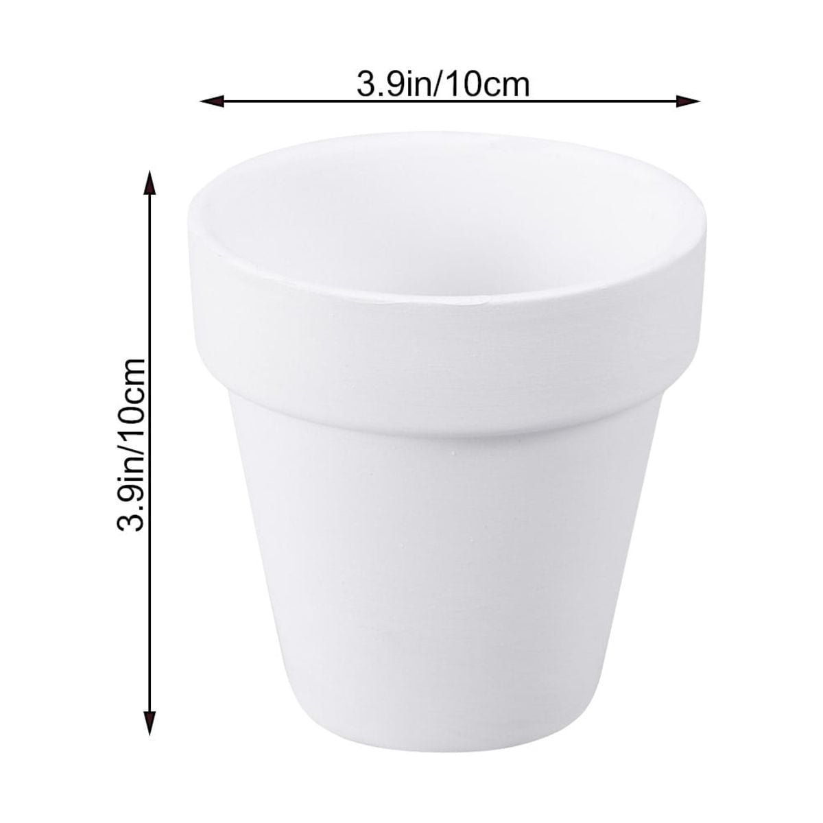 Phenofice Set of 5 White Craft Flower Pots for Gardening, Indoor and Outdoor Home Decoration