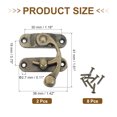thumbnail image 2 of Pestillo de caja de madera Uxcell, cerradura vintage, gancho de pestillo de brazo oscilante derecho con tornillo bronce 41x36mm, 2 of 7