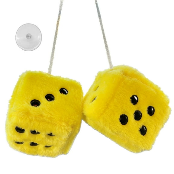 7.5cm Car Furry Pair of Retro Square Plush with Dots for Car Interior Ornament Decorations