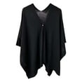 thumbnail image 3 of MAIHAN Shawl Wraps for Women,Button Front Knit Wrap,Thin Solid Color Cape Cardigan Shawl,Versatile Open Front Cover Up for Spring Autumn(Black), 3 of 4