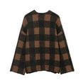thumbnail image 6 of Wowcloth Women's Vintage Plaid Knit Button Front Coat with Round Neck and Pockets for Casual Fashion and Daily Wear, 6 of 8