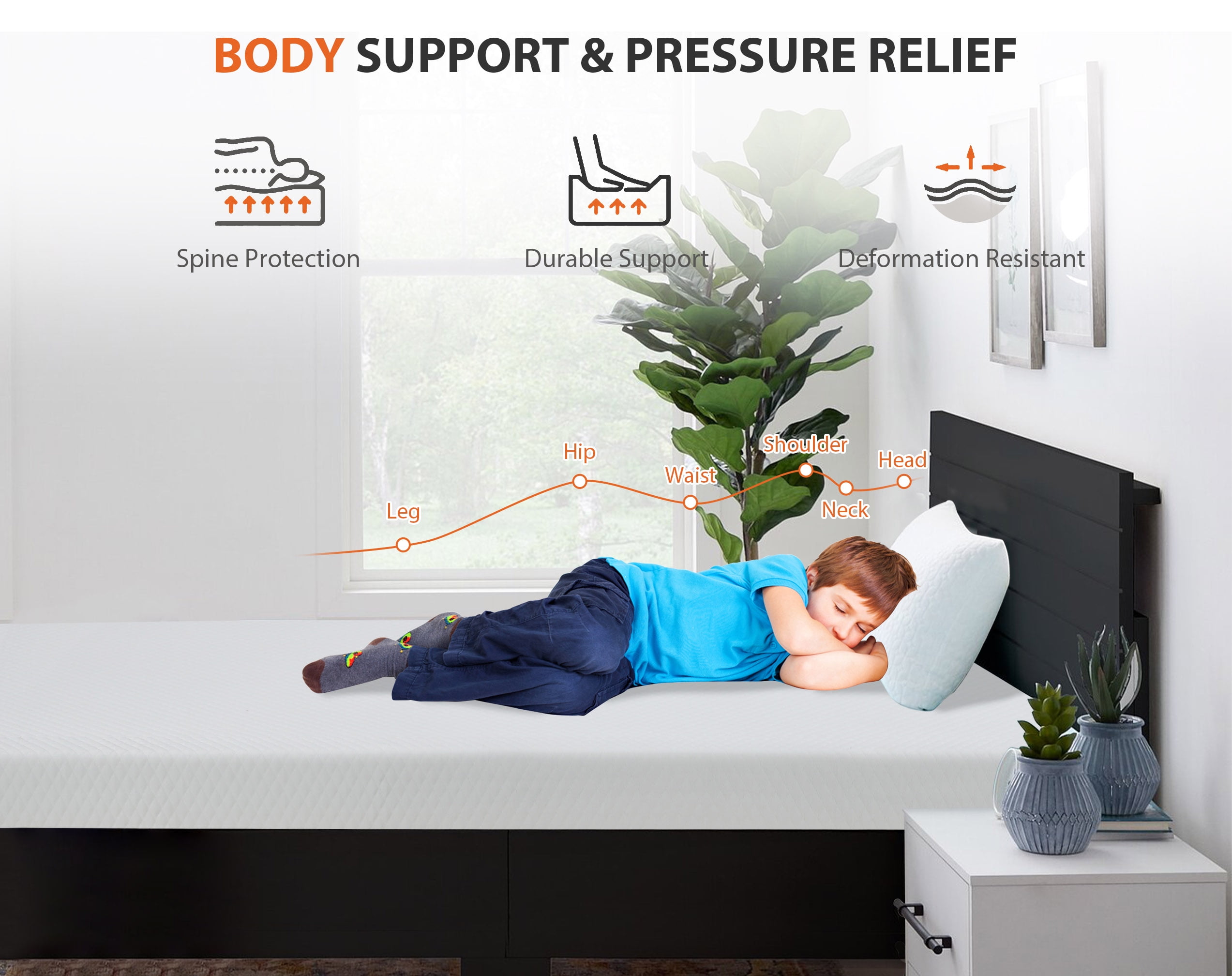 CL.HPAHKL 6 inch Full Size Mattress, Gel Memory Foam Mattress in a Box, Medium Comfort