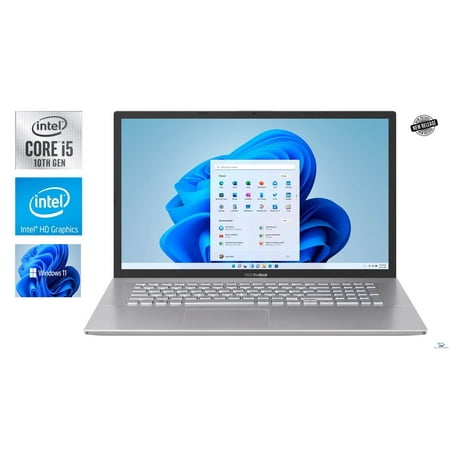 NEW ASUS Vivobook 17.3" HD+ LED Notebook,10th Gen Intel Core i5-1035G1 Processor,12GB DDR4,128GB SSD,Intel HD Graphics,Wifi-AC,Bluetooth,USB,HDMI,Windows 11 Pro